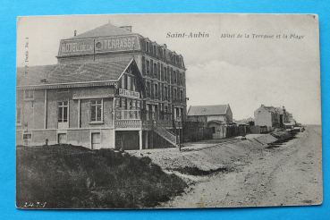 Ansichtskarte AK Saint Aubin 1910-1920 Hótel de la Terrasse et la Plage Frankreich France 14 Calvados